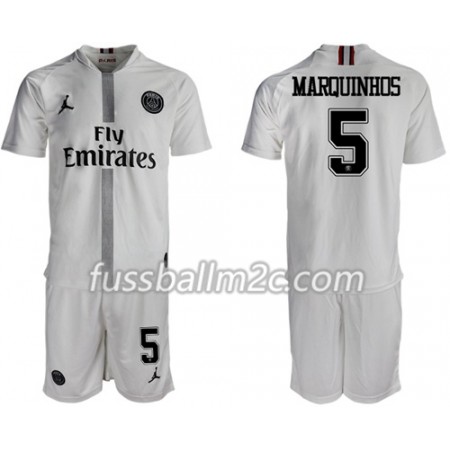 Fußballtrikots Paris Saint-Germain Marquinhos 5 Jodan Weiß Kinder Ausweich Trikotsatz 2018-2019